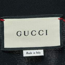 Gucci Black Jersey Ruffled Neck Belt Detail A-Line Mini Dress M