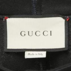 Gucci Black Jersey Web Trim Detail Stirrup Skinny Trousers XL