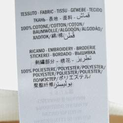 Pre Owned Gucci White Cotton Sequin-Embellished Logo Hoodie S