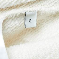 Pre Owned Gucci White Cotton Sequin-Embellished Logo Hoodie S
