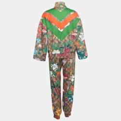 Gucci Multicolor Logo Print Knit Sweatshirt Joggers Set XS