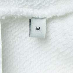 Gucci White Logo Embroidered Cotton Crew Neck Sweatshirt M