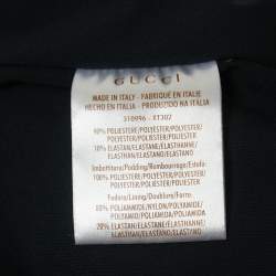 Gucci Black Synthetic Web Detailed Collar Zip Front Jacket S