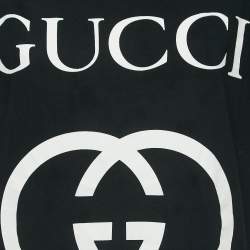 Pre Owned Gucci Black Interlocking G Print Cotton Oversized T-Shirt S
