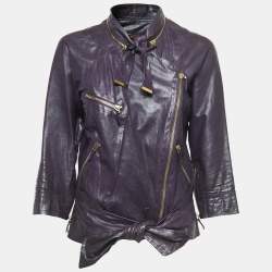 Gucci Purple Leather Biker Jacket M