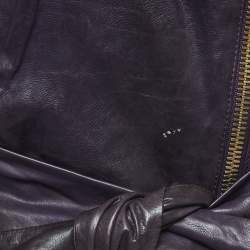 Gucci Purple Leather Biker Jacket M
