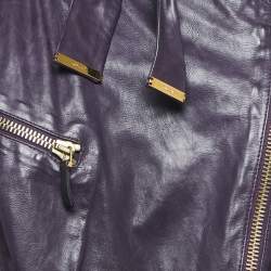 Gucci Purple Leather Biker Jacket M
