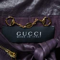 Gucci Purple Leather Biker Jacket M
