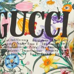 Gucci Cream Floral Printed Cotton Logo Sweatshirt S