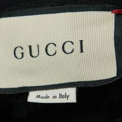 Pre Owned Gucci Black Cotton Sequined Logo Hooded Oversized Sweatshirt XS
