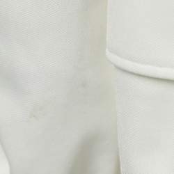 Gucci White Knit Interlocking G Web Detailed Mini Polo Dress M