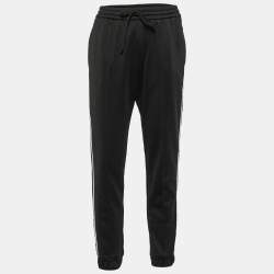 Pre Owned Gucci Black Jersey Side Logo Trim Jogger Pants M