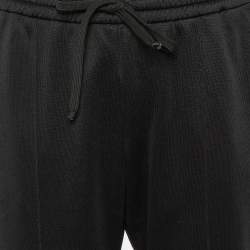 Pre Owned Gucci Black Jersey Side Logo Trim Jogger Pants M