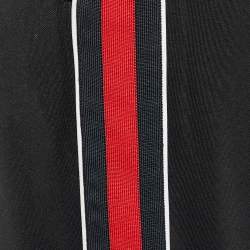 Pre Owned Gucci Black Jersey Side Logo Trim Jogger Pants M