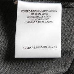 Pre Owned Gucci Grey Cotton Web Detailed Polo T-Shirt M