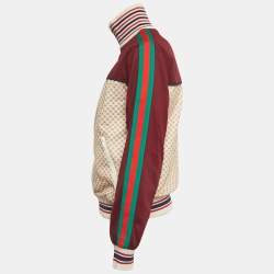 Gucci Multicolor Logo Print Web Stripe Detailed Zip Front Sweatshirt XXS