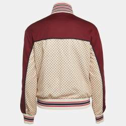 Gucci Multicolor Logo Print Web Stripe Detailed Zip Front Sweatshirt XXS