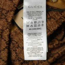 Gucci Brown Logo Print Knit Drawstring Joggers XS