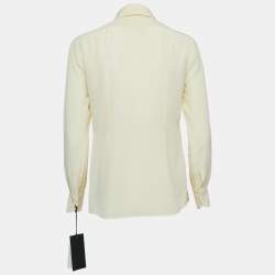 Gucci Cream Silk Button-Up Shirt XS