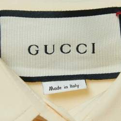 Gucci Cream Silk Button-Up Shirt XS