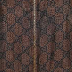 Gucci Brown GG Supreme Silk Zip-Up Jacket XXS