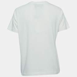Gucci White Cat Embroidered Cotton T-Shirt XS