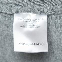 Gucci Grey Knit Zip Front Sleeveless Cardigan L