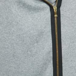 Gucci Grey Knit Zip Front Sleeveless Cardigan L