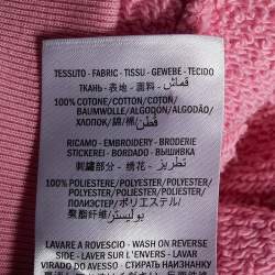 Pre Owned Gucci Pink Elisir of Love Embellished Detail Cotton Knit Sweatshirt M