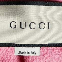 Pre Owned Gucci Pink Elisir of Love Embellished Detail Cotton Knit Sweatshirt M