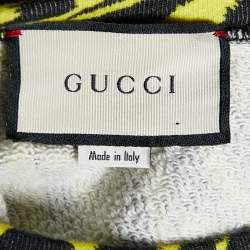 Gucci Yellow & Black Animal Logo Printed Cotton Knit Sweatshirt S