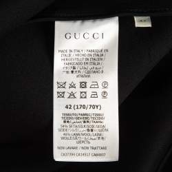 Pre Owned Gucci Black Wool Blend Midi Skirt M