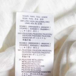 Gucci White Linen Knit Embroidered Detail T-Shirt S