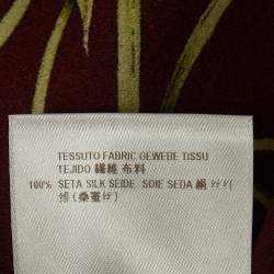 Pre Owned Gucci Burgundy Floral Printed Blouse S