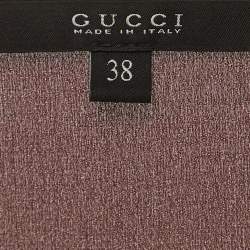 Pre Owned Gucci Burgundy Floral Printed Blouse S