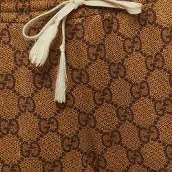 Pre Owned Gucci Brown GG Monogram Printed Jersey Track Pants XS