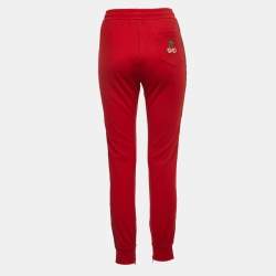 Gucci Red Jersey Side Tape Track Pants XS