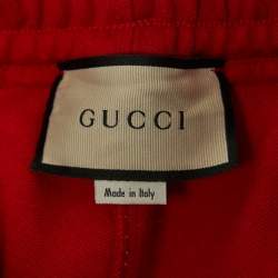 Gucci Red Jersey Side Tape Track Pants XS