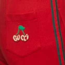 Gucci Red Jersey Side Tape Track Pants XS