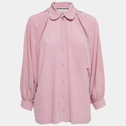 Gucci Pink Silk Button Front Shirt Blouse M