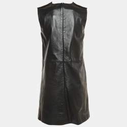 مملوكة مسبقًا Gucci Black Leather Sleeveless Mini Dress S