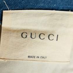 Gucci Blue Floral Snake Embroidered Denim Boyfriend Fit Jeans S/Waist 32"