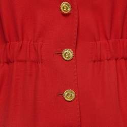 Gucci Red Wool Blend Buttoned Long Sleeve Playsuit S