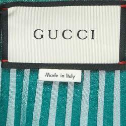 Gucci Metallic Green Pleated Silk Blend Midi Skirt S