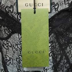 Gucci Black GG Patterned Cotton Belnd Button Front Full Sleeve Shirt S