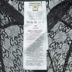 Gucci Black GG Patterned Cotton Belnd Button Front Full Sleeve Shirt S
