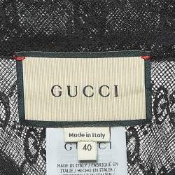 Gucci Black GG Patterned Cotton Belnd Button Front Full Sleeve Shirt S