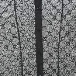 Gucci Black GG Patterned Cotton Belnd Button Front Full Sleeve Shirt S