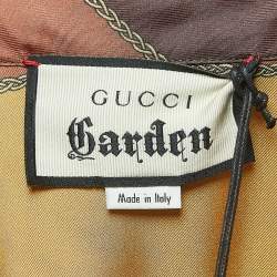 Gucci Multicolor Chain Print Silk Buttoned Midi Shirt Dress S