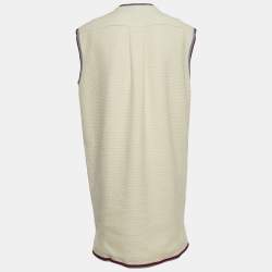 Pre Owned Gucci Cream Wool Blend Buttoned Sleeveless Mini Dress M
